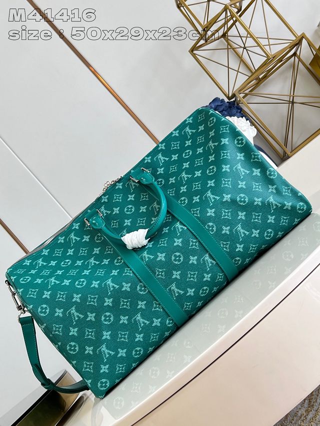 Louis vuitton original monogram canvas keepall 50 M41416 green