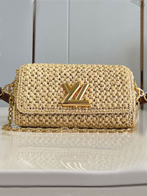 Louis vuitton original raffia twist west bag M25030 natural