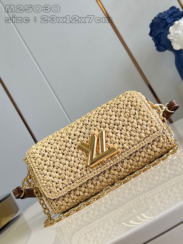 Louis vuitton original raffia twist west bag M25030 natural