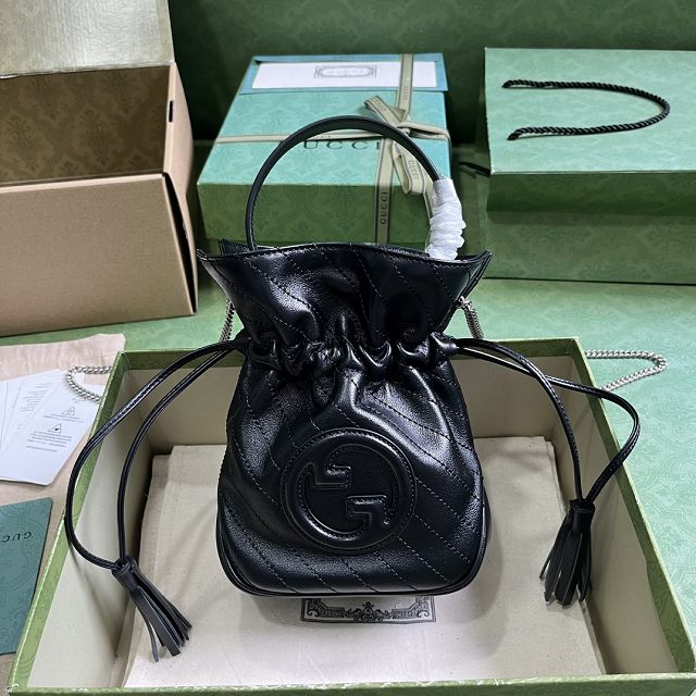 GG original calfskin blondie mini bucket bag 760313 black