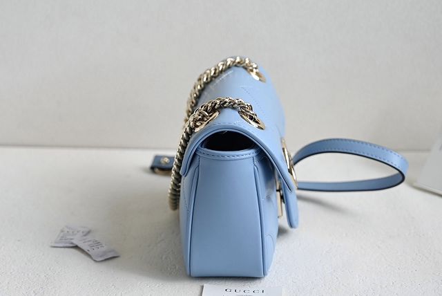 GG original calfskin marmont mini bag 446744 light blue