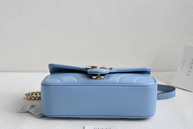 GG original calfskin marmont mini bag 446744 light blue