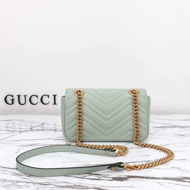 GG original calfskin marmont mini bag 446744 light green