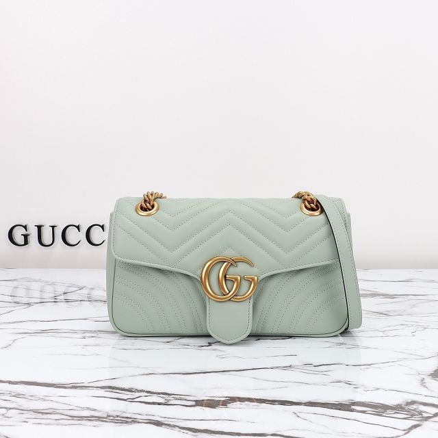 GG original calfskin marmont small shoulder bag 443497 light green