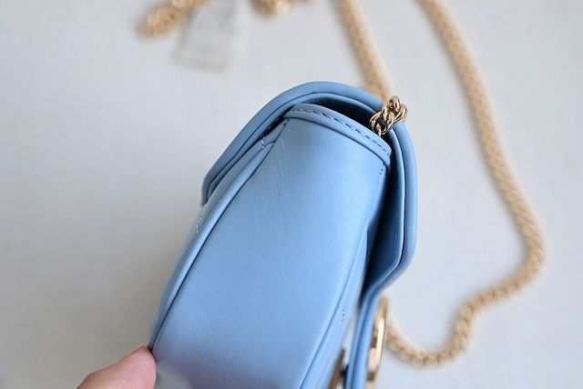 GG original calfskin marmont super mini bag 476433 light blue