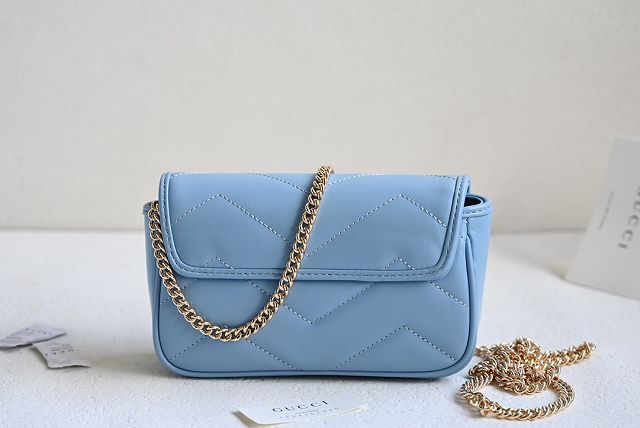 GG original calfskin marmont super mini bag 476433 light blue