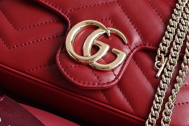 GG original calfskin marmont super mini bag 476433 wine