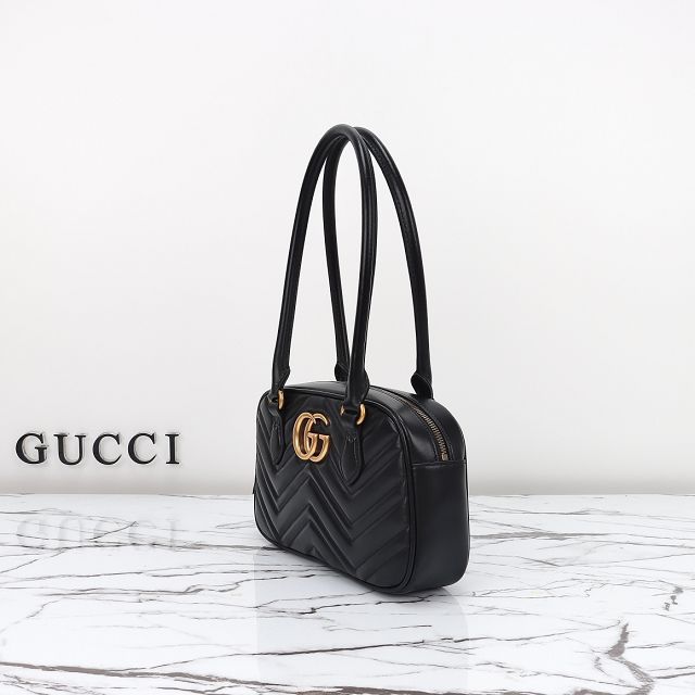 GG original calfskin marmont small top handle bag 795199 black