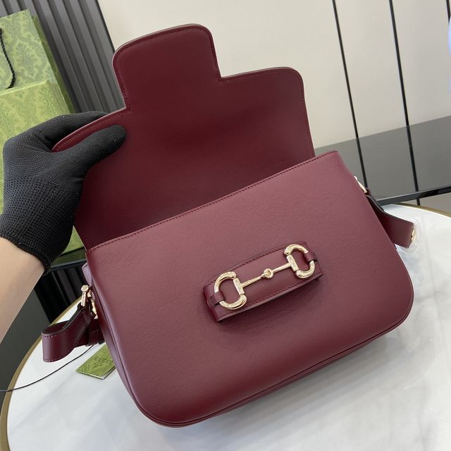 GG original calfskin 1955 horsebit shoulder bag 815178 wine