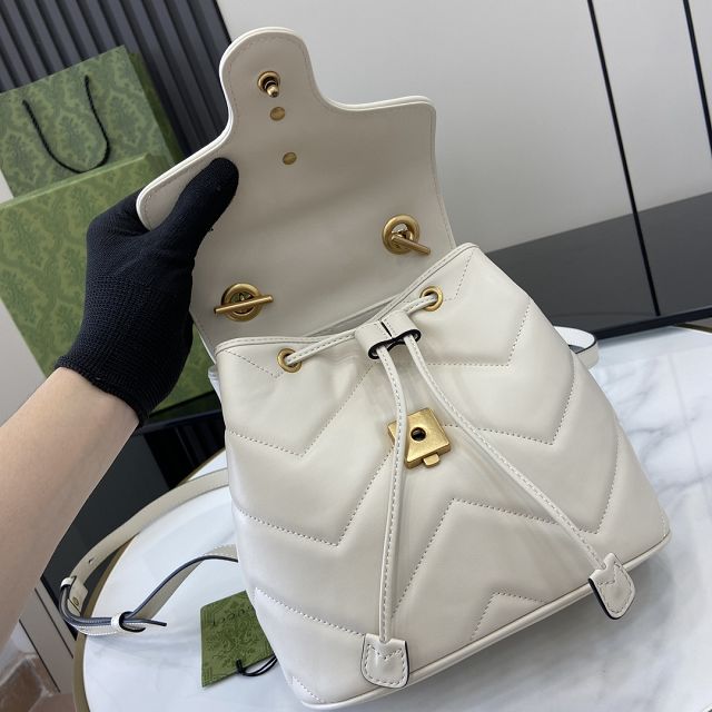 GG original calfskin marmont mini backpack 777253 white