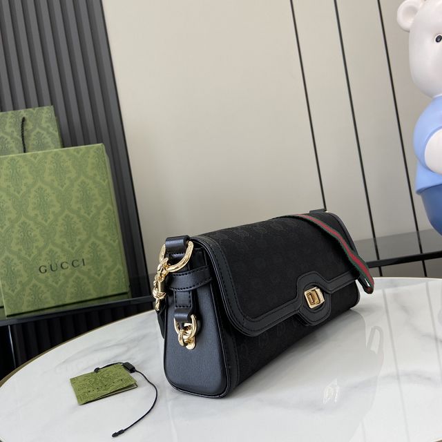 GG original canvas luce small shoulder bag 786027 black