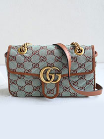 GG original canvas marmont mini bag 446744 light green