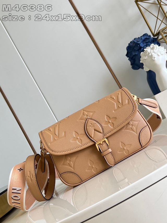 Louis vuitton original calfskin diane satchel M11817 arizona beige