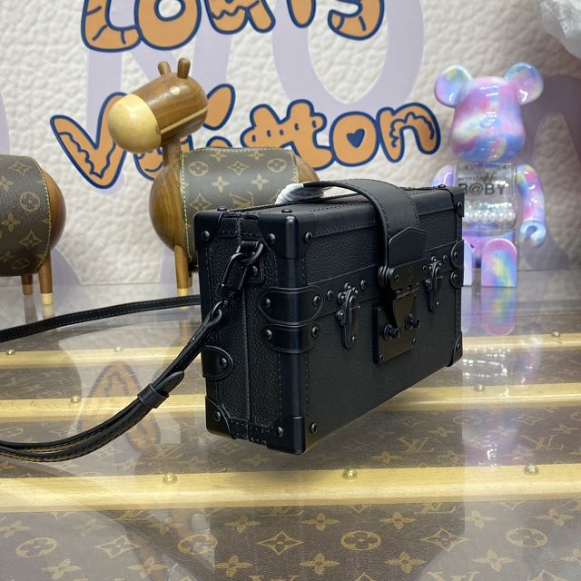 Louis vuitton original calfskin petite malle handbag M24302 black