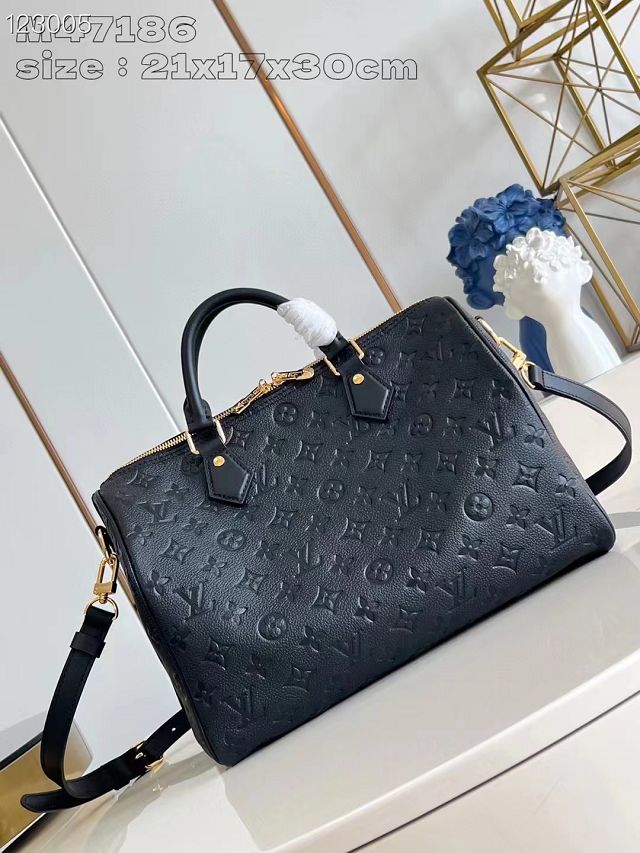 Louis vuitton original calfskin speedy soft 30 handbag M47186 black