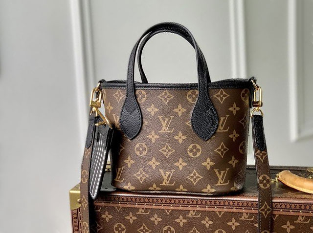 Louis vuitton original calfskin&canvas neverfull Inside out BB M12099 black