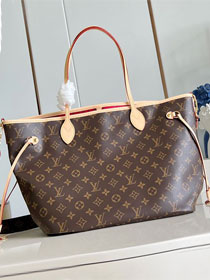 Louis vuitton original monogram canvas neverfull Inside out MM M12096 red