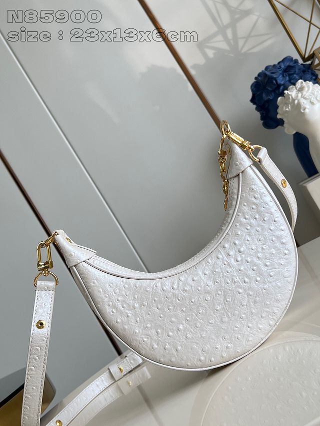 Louis vuitton original ostrich calfskin loop PM handbag N85900 white