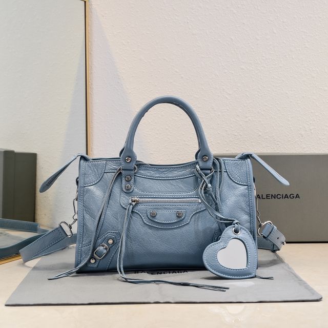 Balenciaga original lambskin le city small bag 8114422 light grey