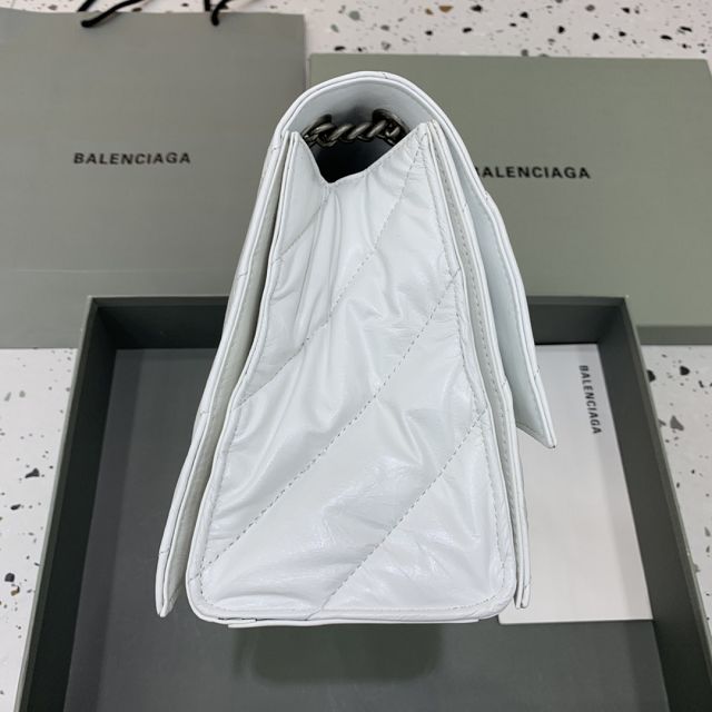 Balenciaga original calfskin crush medium chain bag 7163932 white