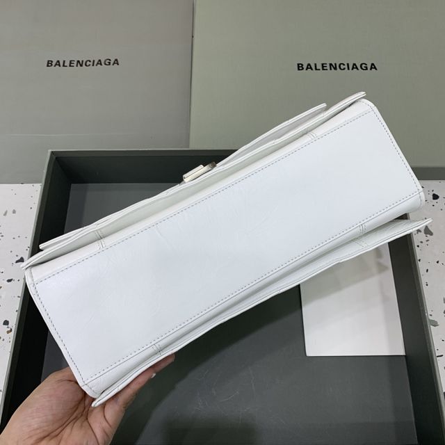 Balenciaga original calfskin crush medium chain bag 7163932 white