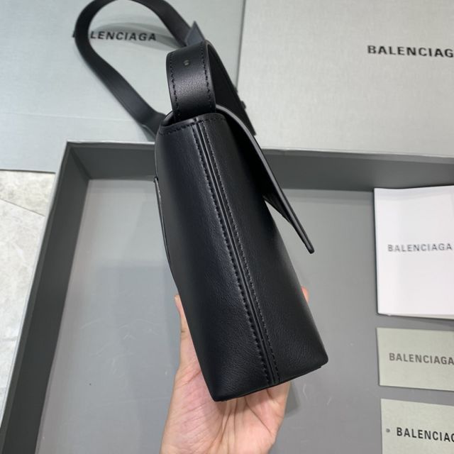 Balenciaga original calfskin downtown small shoulder bag 67135329 black