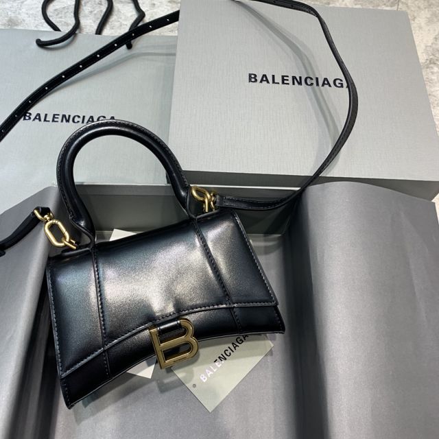 Balenciaga original calfskin hourglass xs handbag 5928331 black