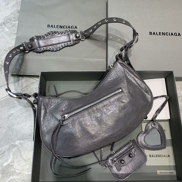 Balenciaga original lambskin le cagole small shoulder bag 6713071 grey