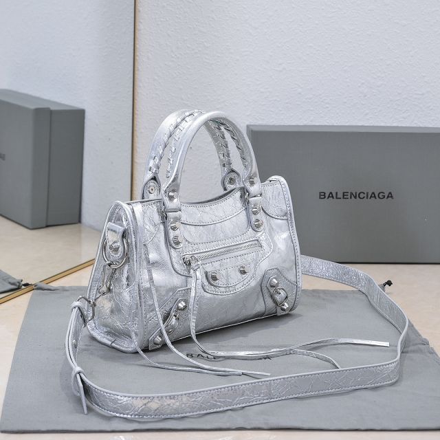 Balenciaga original lambskin le city mini bag 8063952 silver	