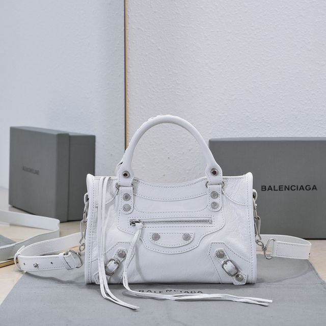 Balenciaga original lambskin le city mini bag 8063952 white