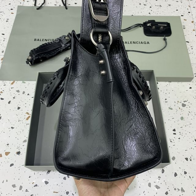 Balenciaga original  lambskin neo cagole city handbag 700451210 black