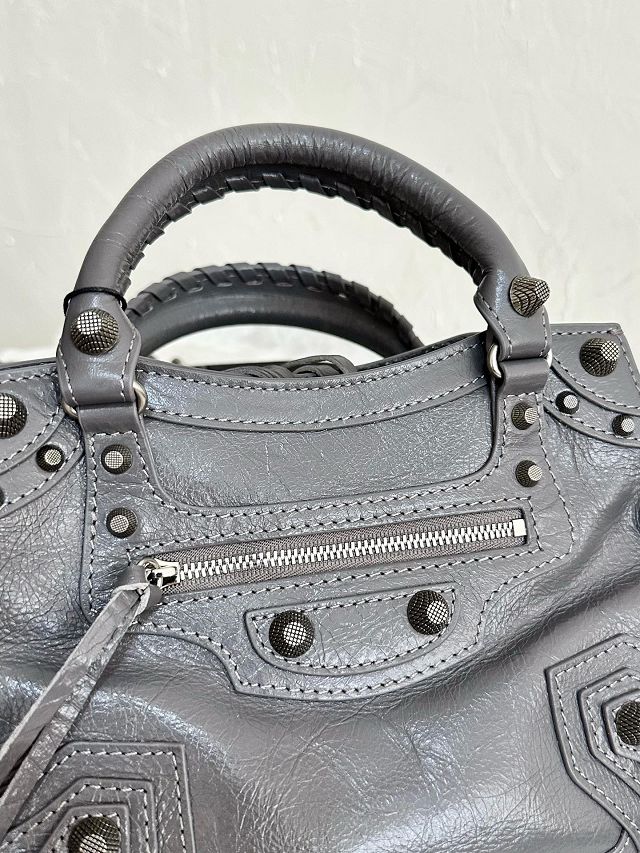 Balenciaga original  lambskin neo cagole xs city handbag 700940210 grey