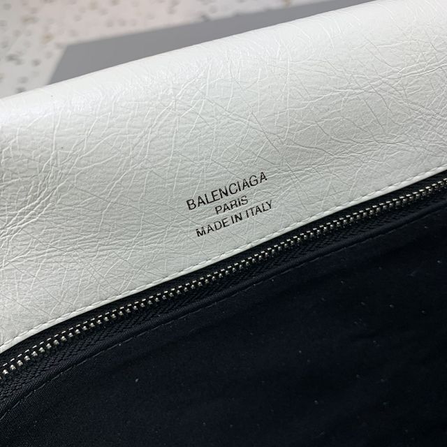 Balenciaga original calfskin BB soft large flap bag 7484882 white