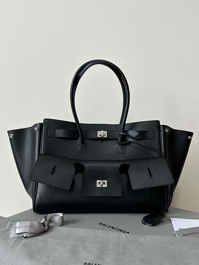 Balenciaga original calfskin bel air medium carry all bag 8054812 black