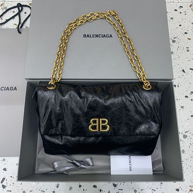 Balenciaga original calfskin monaco medium bag 7659452 black	