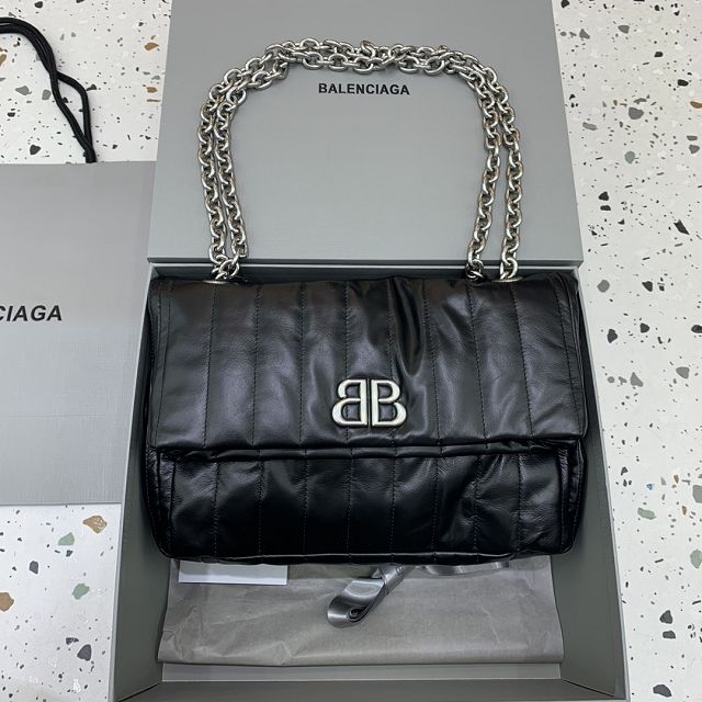 Balenciaga original calfskin monaco small bag 7659662 black