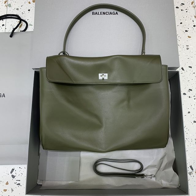 Balenciaga original calfskin rodeo large handbag 7897442 green