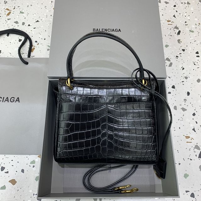 Balenciaga original crocodile calfskin rodeo mini handbag 7954562 black