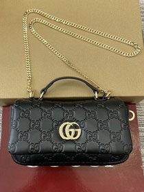 GG original lambskin milano mini top handle bag 806017 black