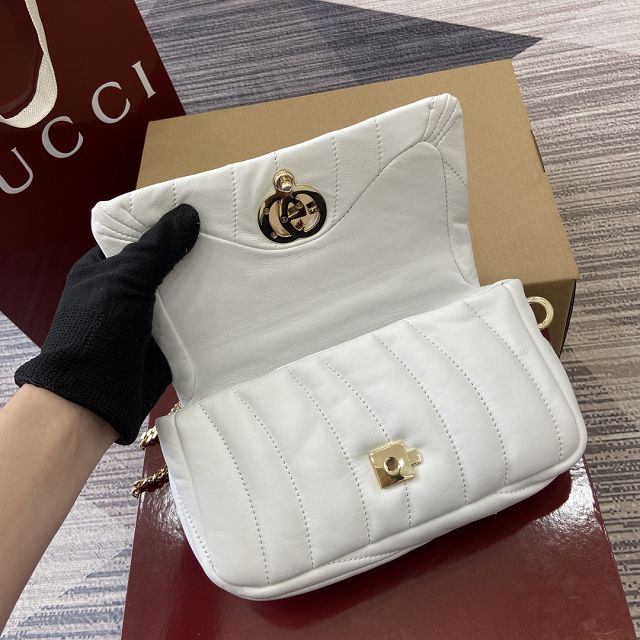 GG original lambskin milano mini top handle bag 806017 white