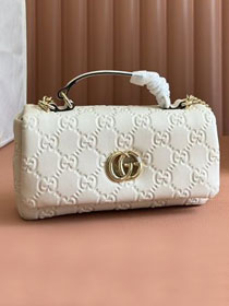 GG original lambskin milano mini top handle bag 806017 white