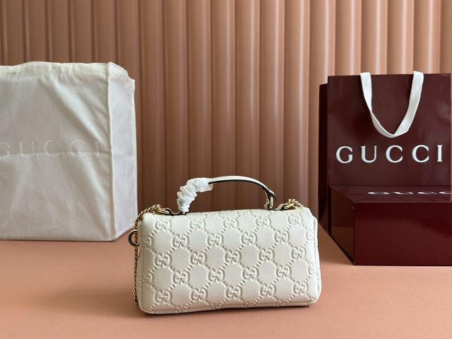 GG original lambskin milano mini top handle bag 806017 white