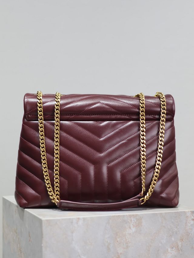 YSL original calfskin loulou medium bag 487216 bordeaux