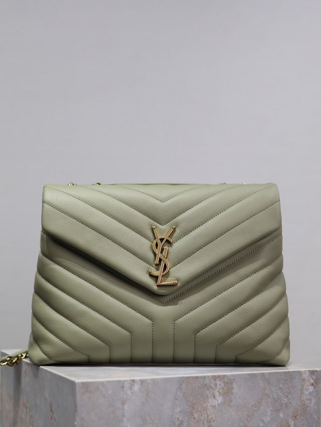 YSL original calfskin loulou medium bag 487216 green