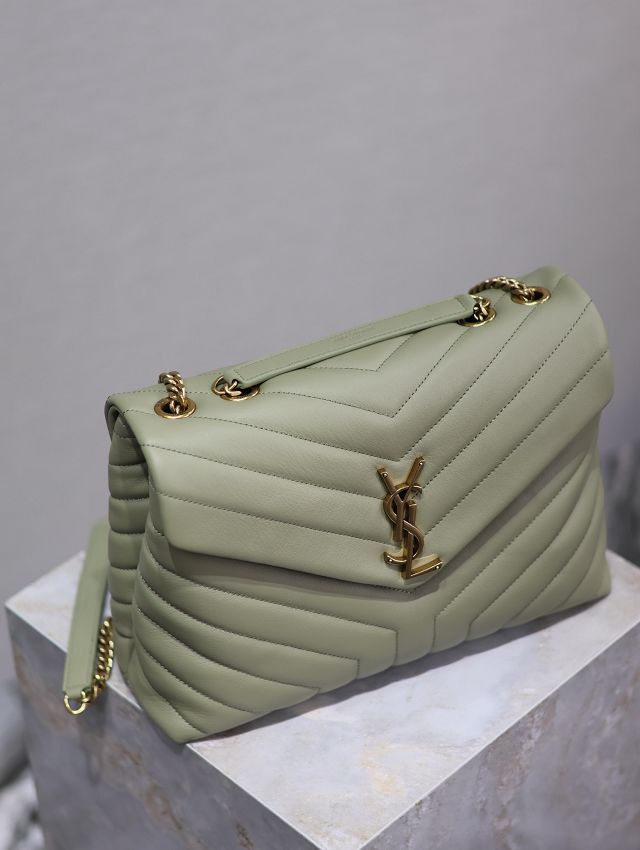 YSL original calfskin loulou medium bag 487216 green