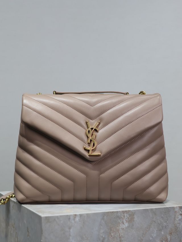 YSL original calfskin loulou medium bag 487216 rose beige