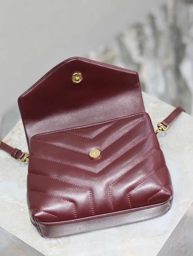 YSL original calfskin loulou mini bag 467072 bordeaux