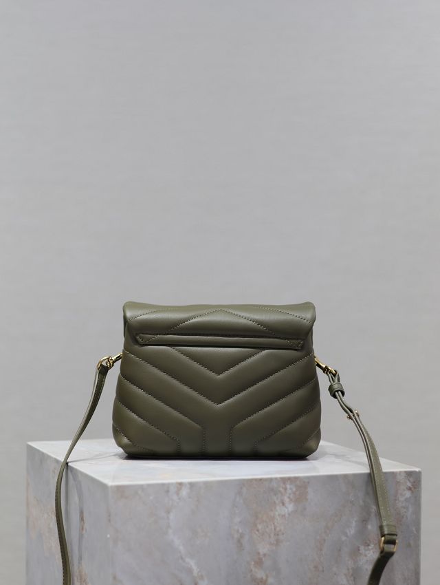 YSL original calfskin loulou mini bag 467072 dark green