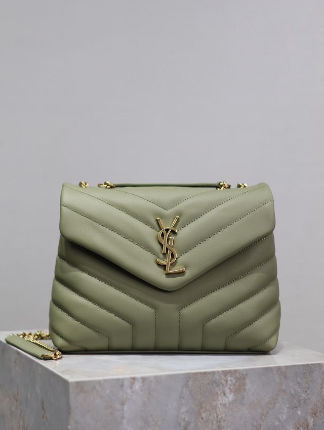 YSL original  calfskin loulou small bag 494699 green