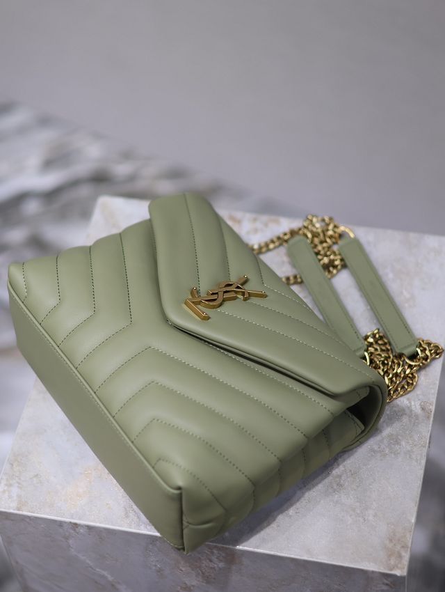 YSL original  calfskin loulou small bag 494699 green